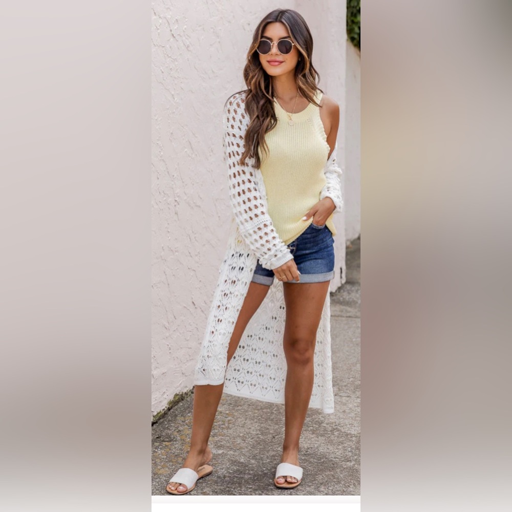 Pink Lily Knitted Cover Up S